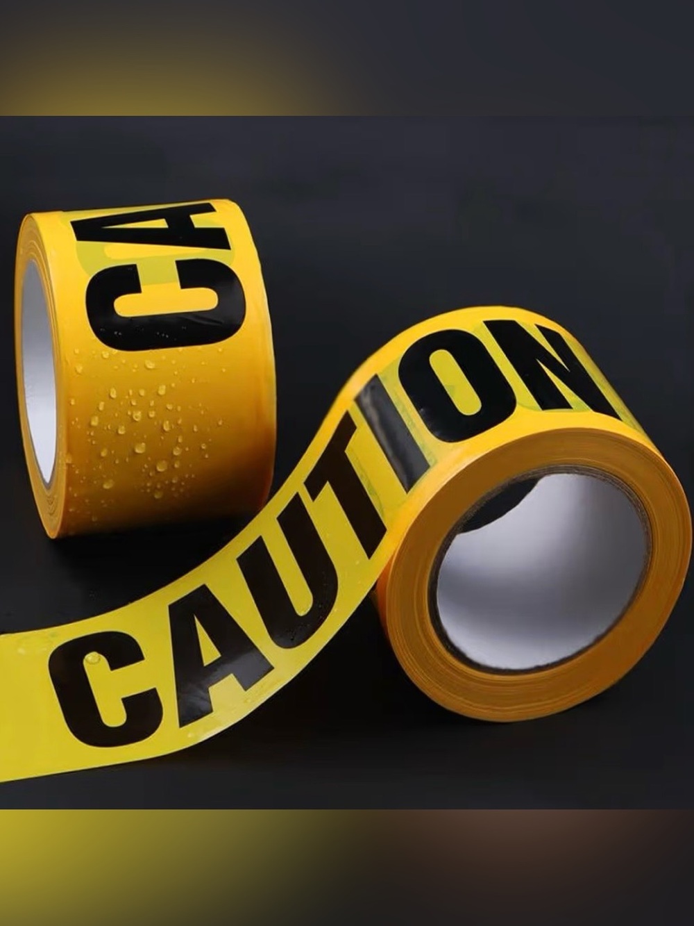Caution Tape 2 Pack 3” x 656FT Yellow Warning Hazard Barricade Tape Sunroda